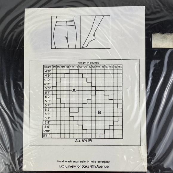 Vintage Petrel Grey Nylon Saks Fifth Avenue All Sheer Pantyhose B - Picture 3 of 3